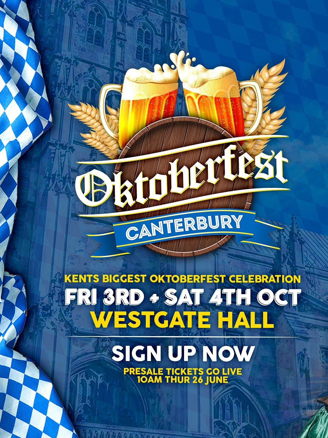 Kent’s biggest party of the season is back! β‘οΈ
Oktoberfest returns for two days of beer-fuelled chaos, with steins, street food, live music, and head-to-toe Bavarian dress π
Sign up for presale access now - tickets go live Thursday morning a