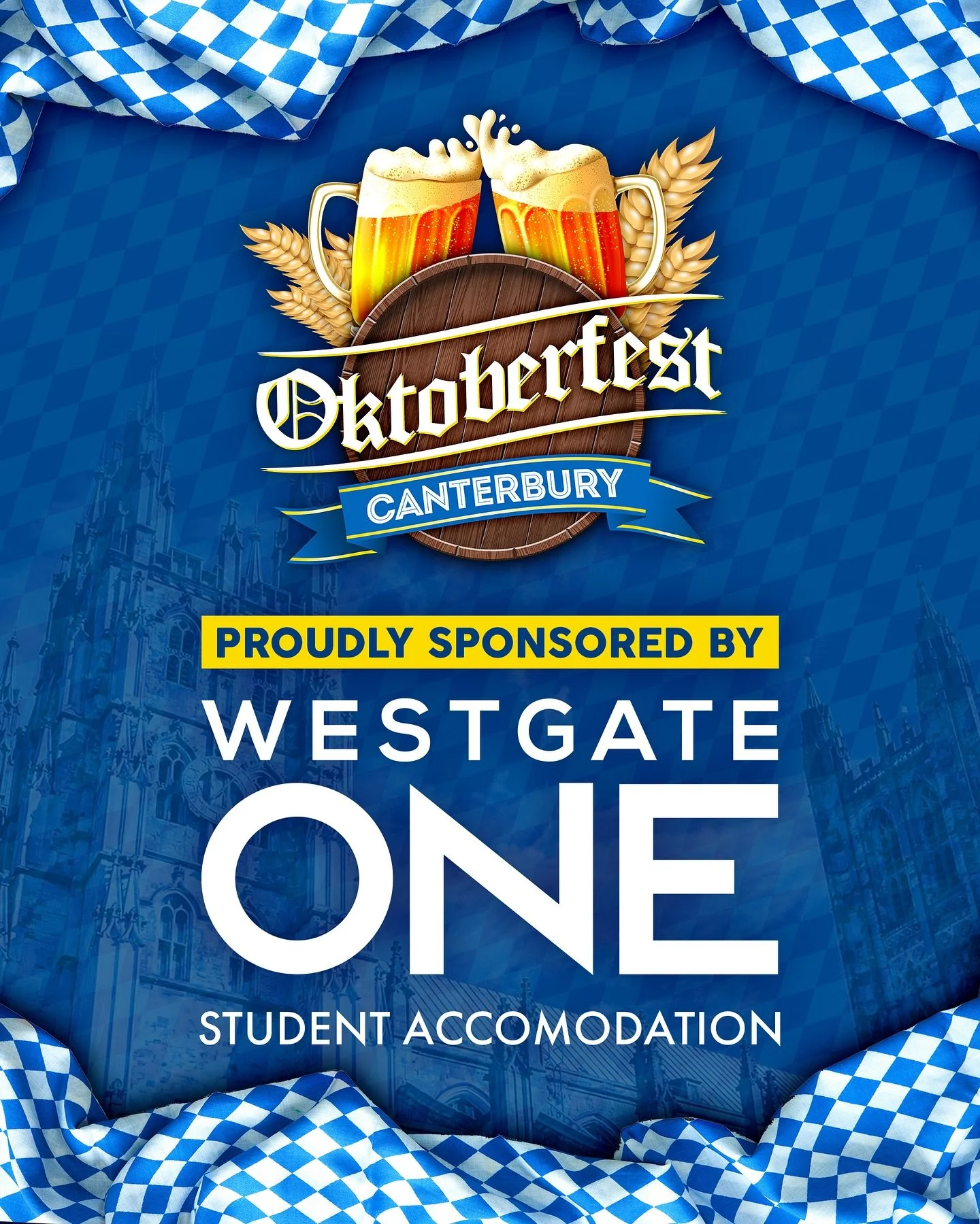 We&rsquo;re proud to welcome Westgate One back as the official sponsor of Canterbury Oktoberfest 2025! 🍻

Located right in the city centre, Westgate One is Canterburys premium student accommodation. Alongside stylish rooms, residents can enjoy a ful