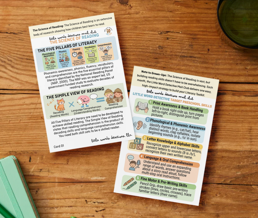 PRE-ORDER Pre-School Little Word Detectives Mail Club (Ages 3-5)