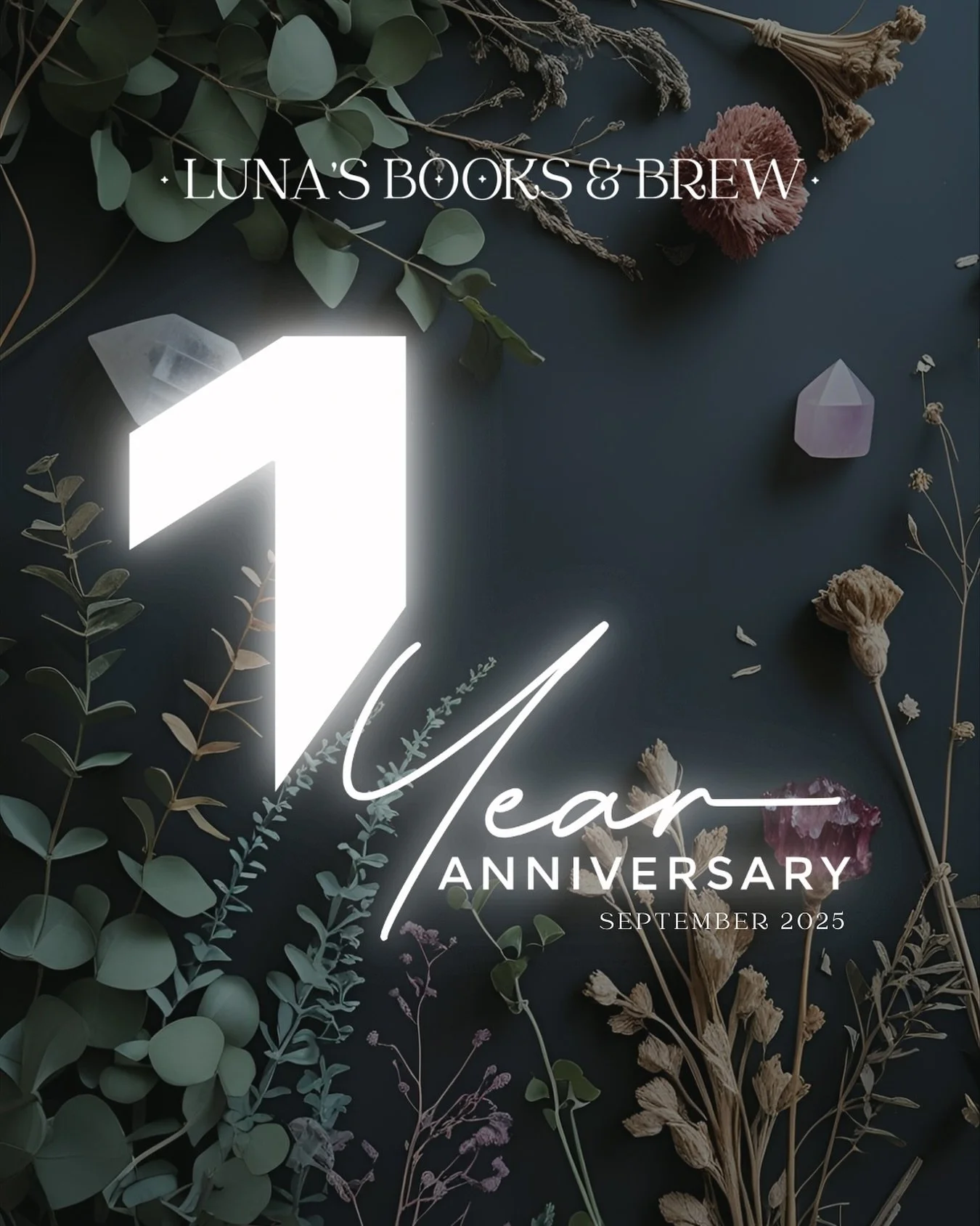 โจ๐ฅณ One year of books, brews & the best community ever! โจโ๐
Luna’s Books & Brew is officially turning ONE ๐ and we couldn’t have done it without YOU. To celebrate, our Anniversary Sale kicks off September 1st—so get ready