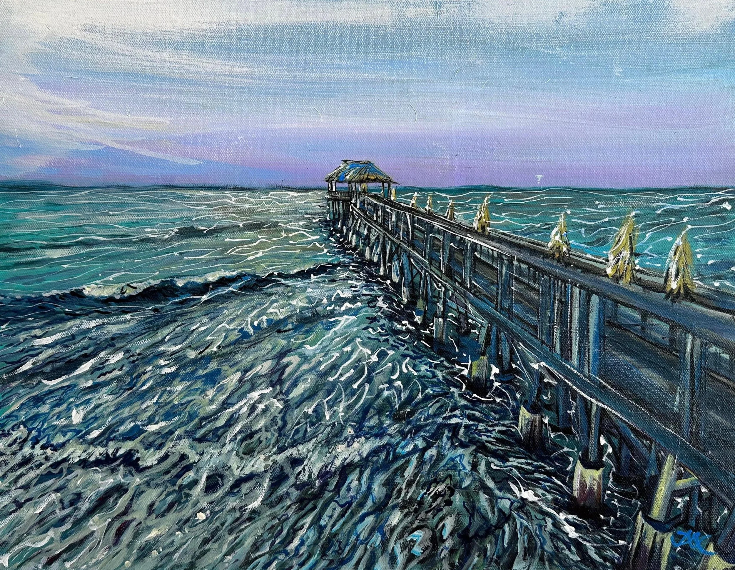 Jax Kwok, The Pier, Acrylic, 18x14x2 in, 
Award of Excellence, New Jersey Art Association - 2024