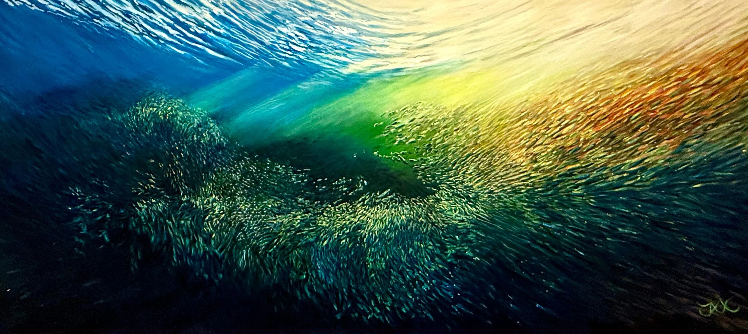 Jax Kwok, Ocean Symphony, Acrylic, 184x84x2cm