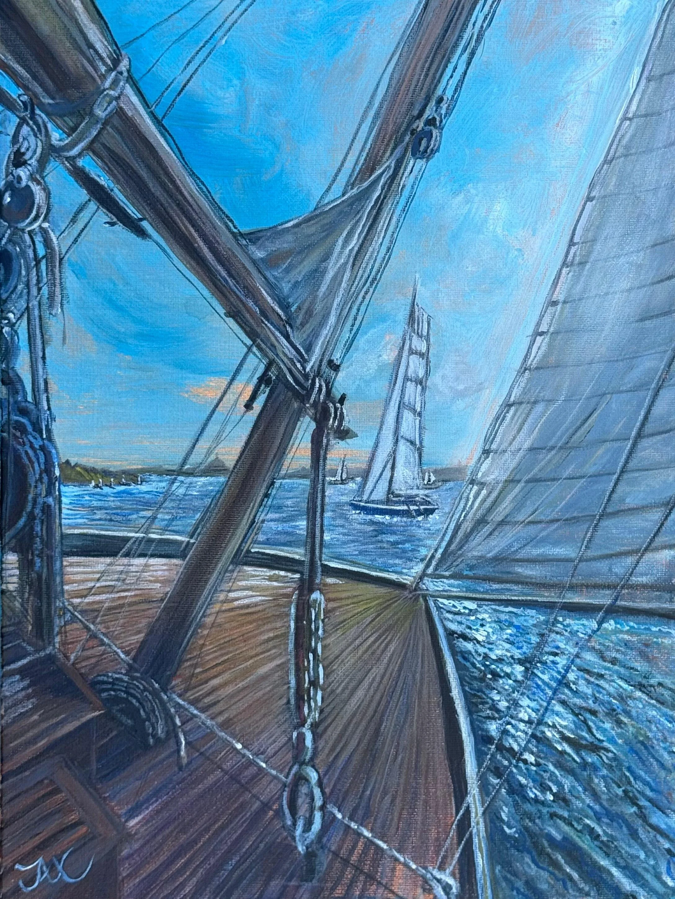 Jax Kwok, Voyage of the Soul’s Sail, Acrylic, 12x16x2in
