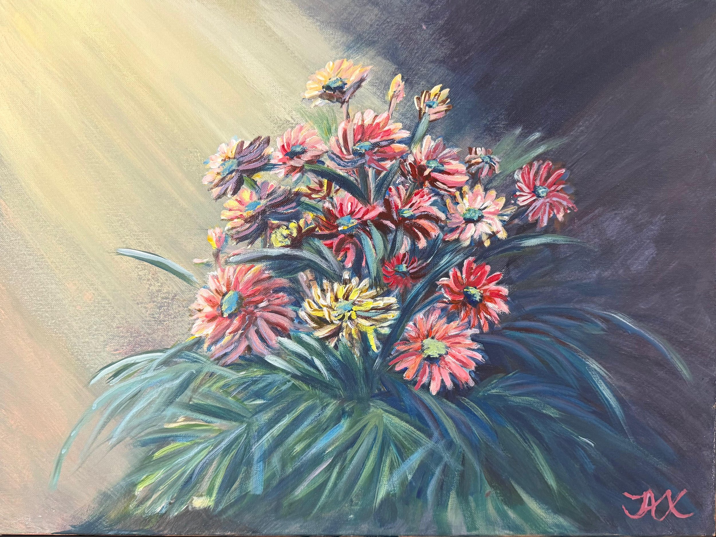 Jax Kwok, Art In Bloom, Acrylic, 20x16x2 in
