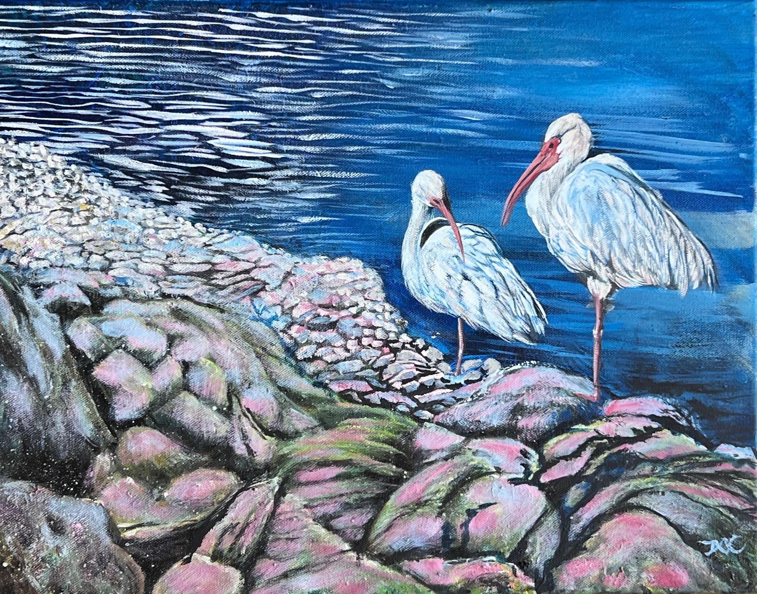 Jax Kwok, Great Couple, Acrylic, 14W X 18H X 2D in (NFS)