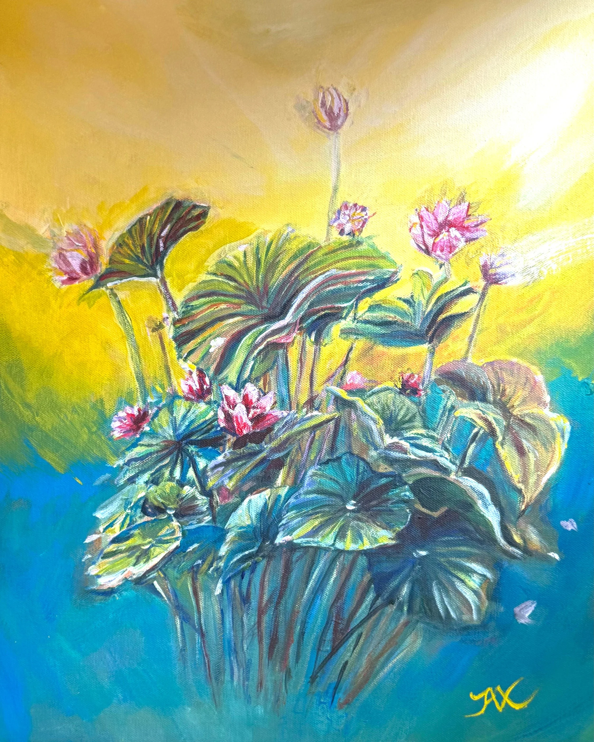 Jax Kwok, Lotus Waltz, Acrylic, 16X20X2 in, $400
Award of Honorable Mention, New Jersey Art Association - 2025 