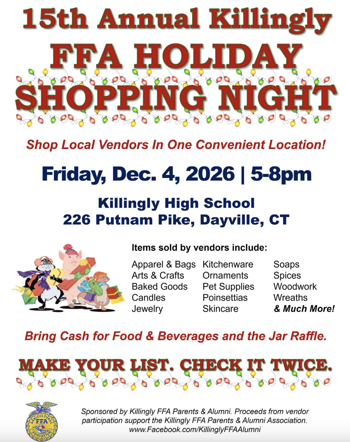 Killingly FFA Holiday Shopping Night