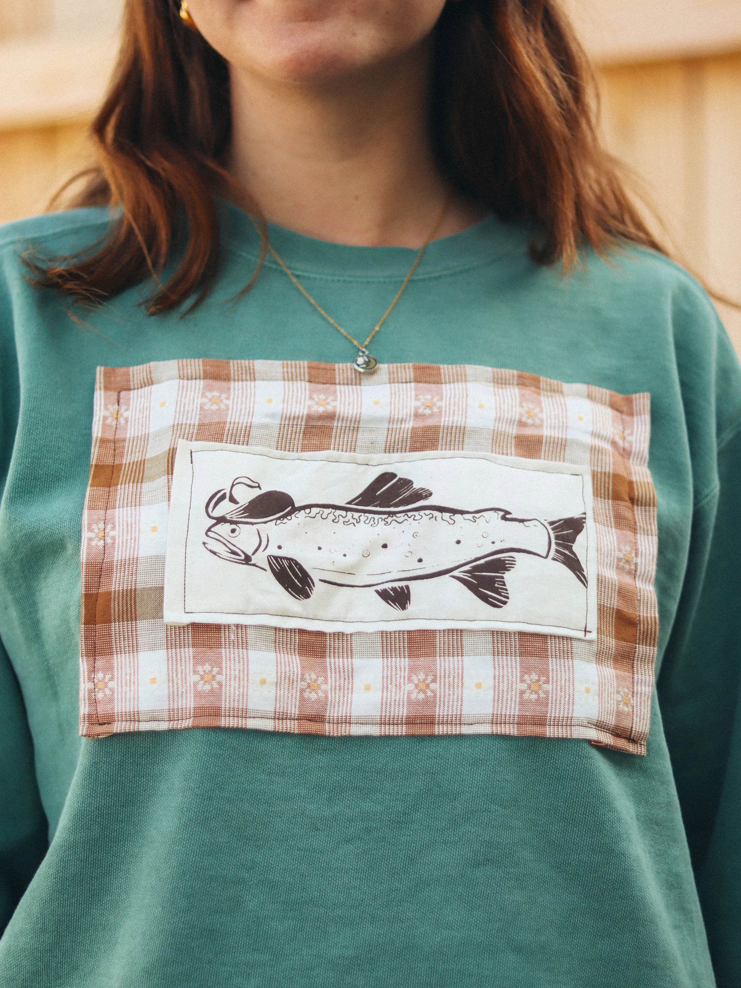 Patchwork Trout Crewneck