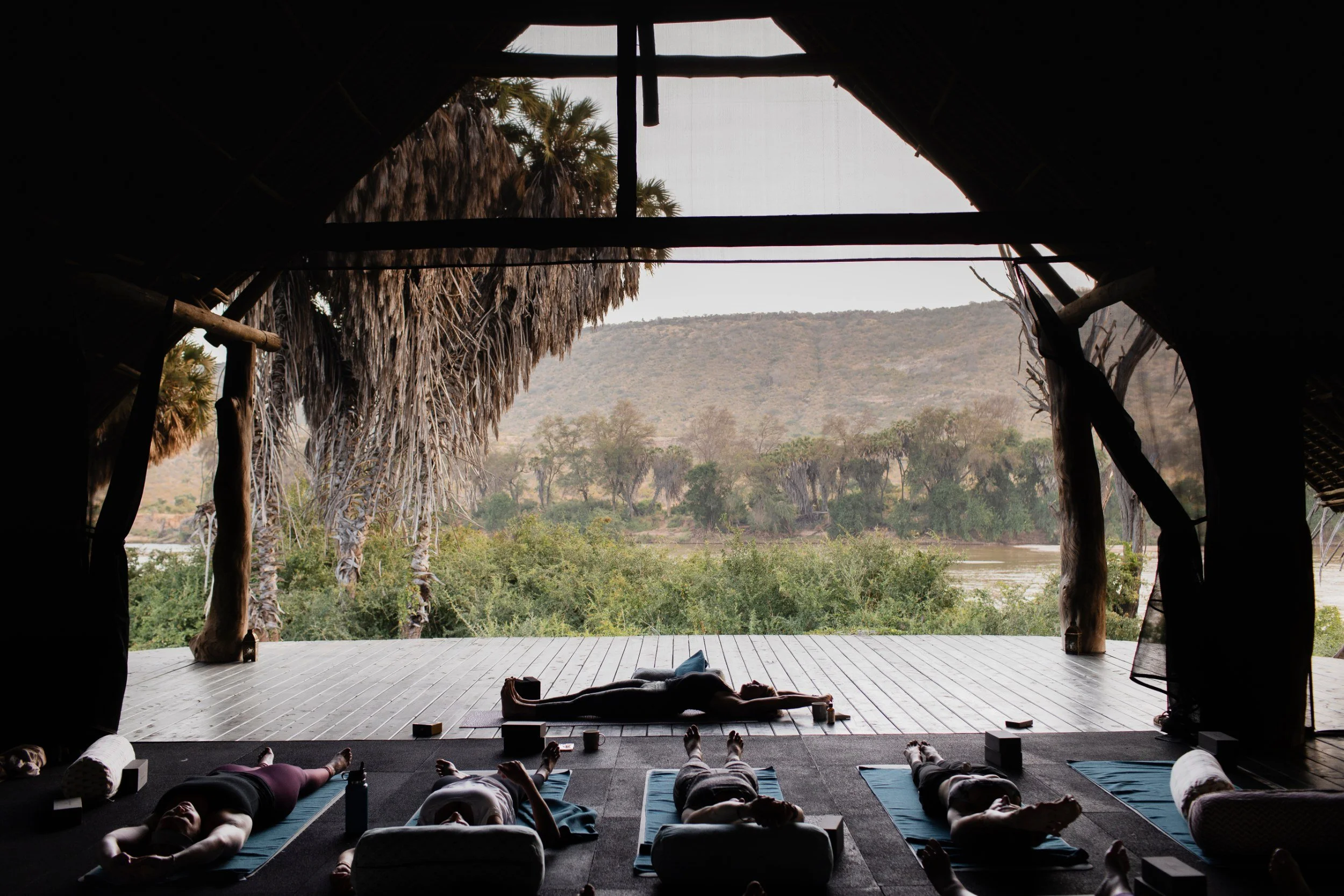Private Yoga safari at Galdessa Camp on the Galana River, Tsavo East, Kenya, February 2024. Day nine with Wildlife & Yoga