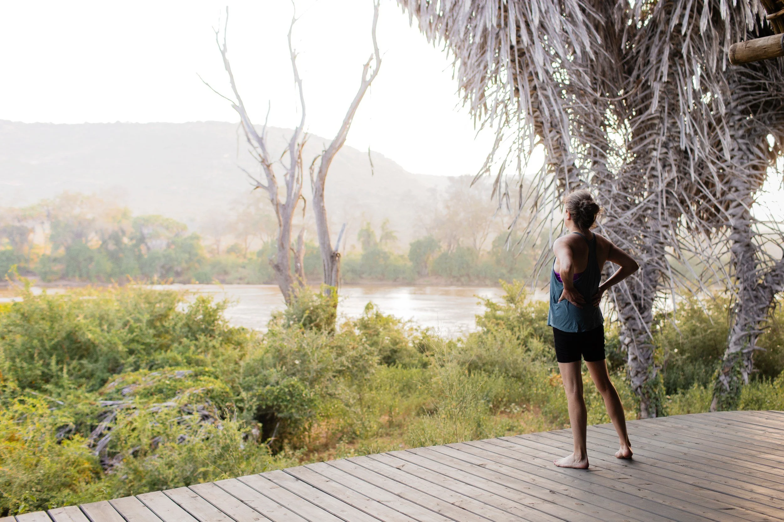 Private Yoga safari at Galdessa Camp on the Galana River, Tsavo East, Kenya, February 2024. Day nine with Wildlife & Yoga