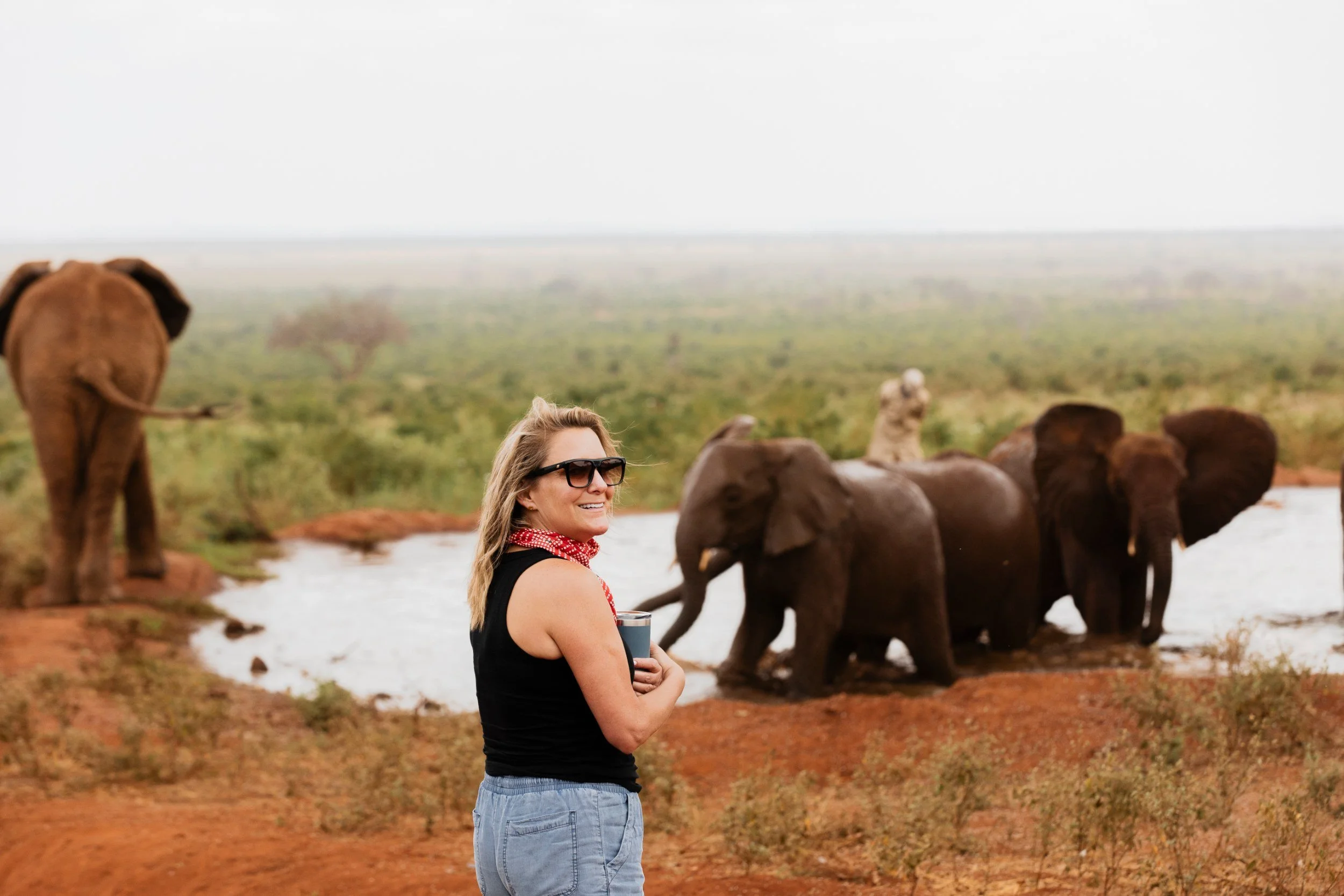 Private Yoga safari at Galdessa Camp on the Galana River, Tsavo East, Kenya, February 2024. Day seven with Wildlife & Yoga