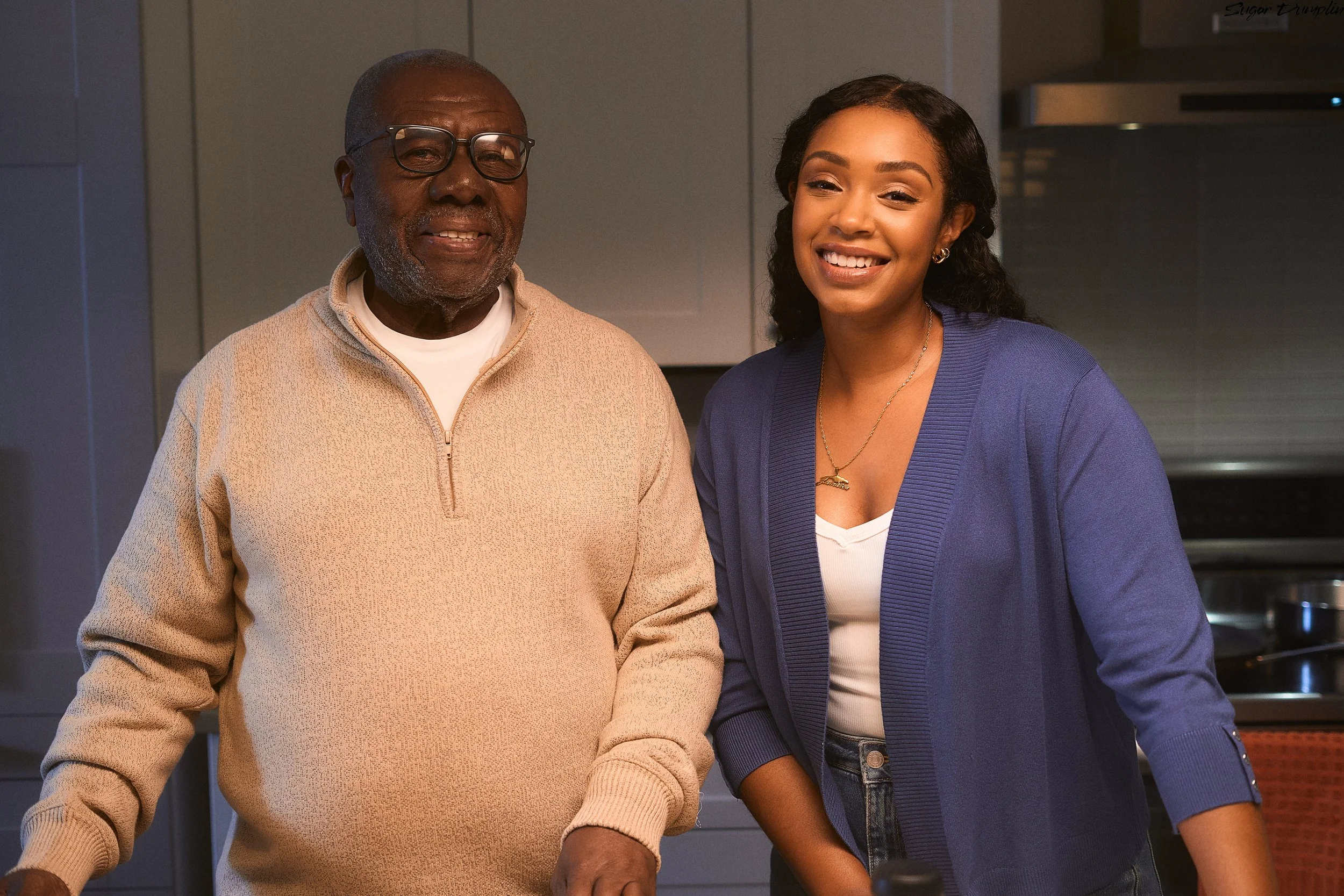 Oliver Samuels and Chantal Riley on the set of Sugar Dumpling, directed and written by Tristan Barrocks. 