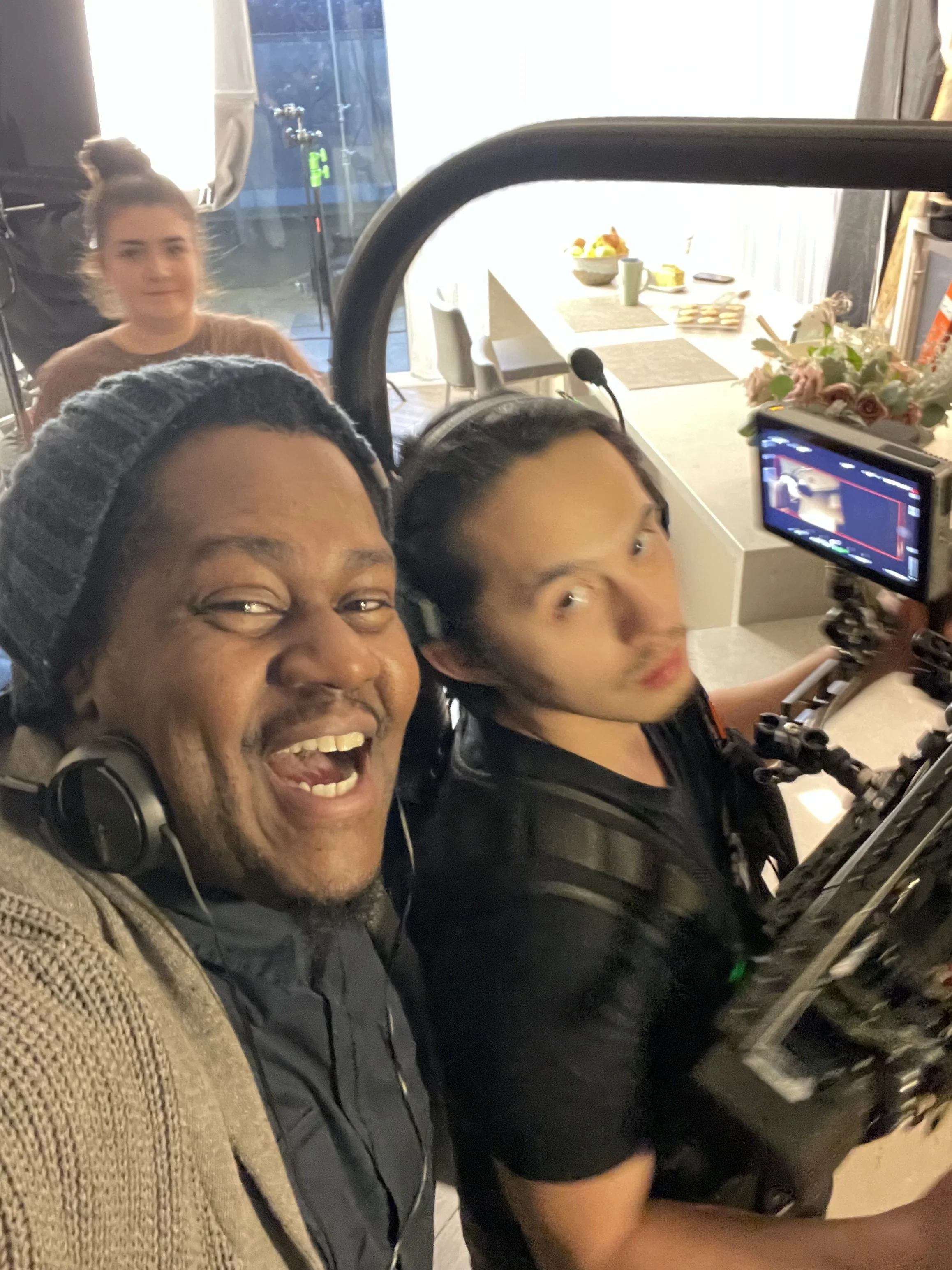 Tristan Barrocks on the set of I Am Human commercial, directing it for BES executive search engine company in Toronto, Canada, award-winning commercial 