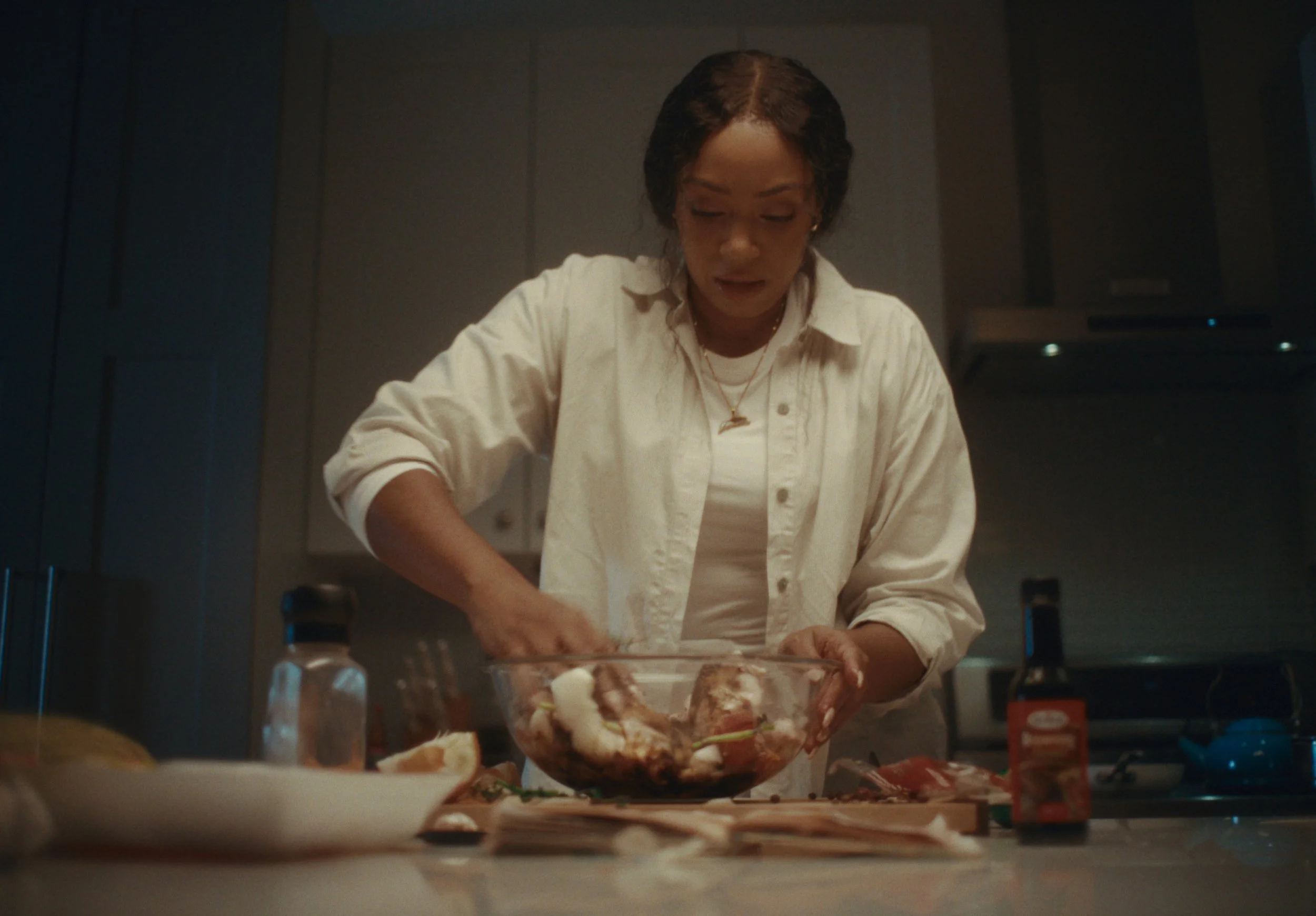 Chantel Rowley playing Ebony James on the set of Sugar Dumplin', the short film written and directed by Tristan Barrocks. 