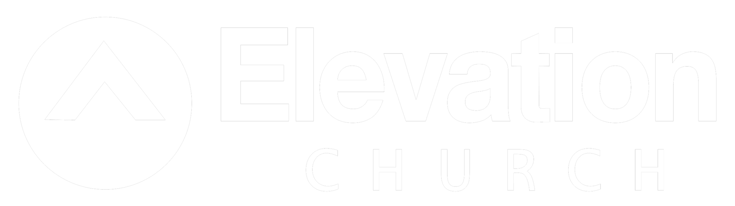 Elevation Church logo on Director Tristan Barrocks' website, all white logo 