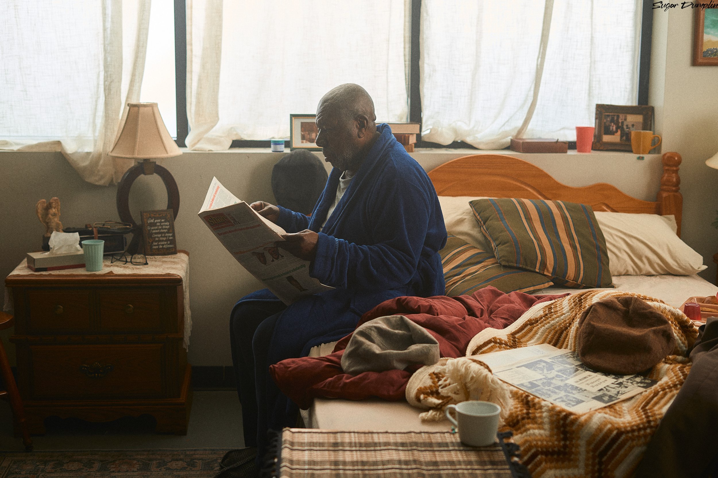 Oliver Samuels acting as Desmond James in the short film Sugar Dumpling 