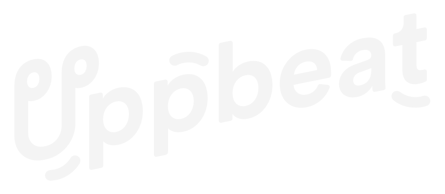 Upbeat Logo on Director Tristan Barrocks' website, all white logo 