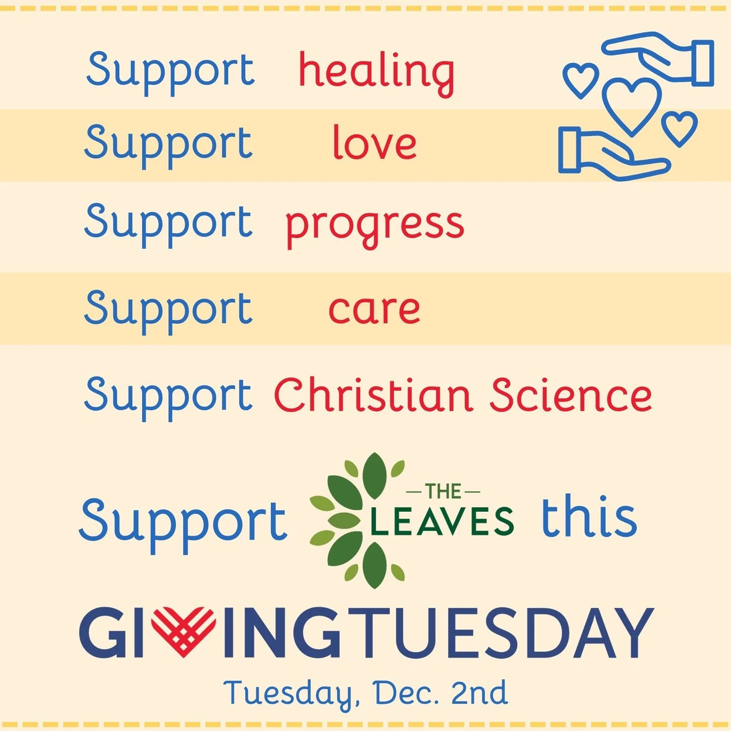💙 This Giving Tuesday, Dec. 2nd, your generosity has the power to bring comfort, healing, and hope through Christian Science Nursing at The Leaves in Dallas.
💜 At The Leaves, our skilled Christian Science Nurses provide inpatient care, outpatient c