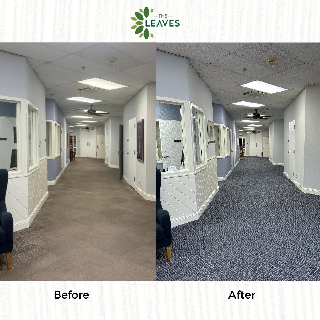 😍🌊 Can you believe this transformation?! 💠
💙🤝 We are beyond grateful to two generous donors for meeting this need!
🔷 New carpet squares were laid throughout the two wings of our facility giving it a much needed refresh!✨💅
.
.
#TheLeavesOrg #Th