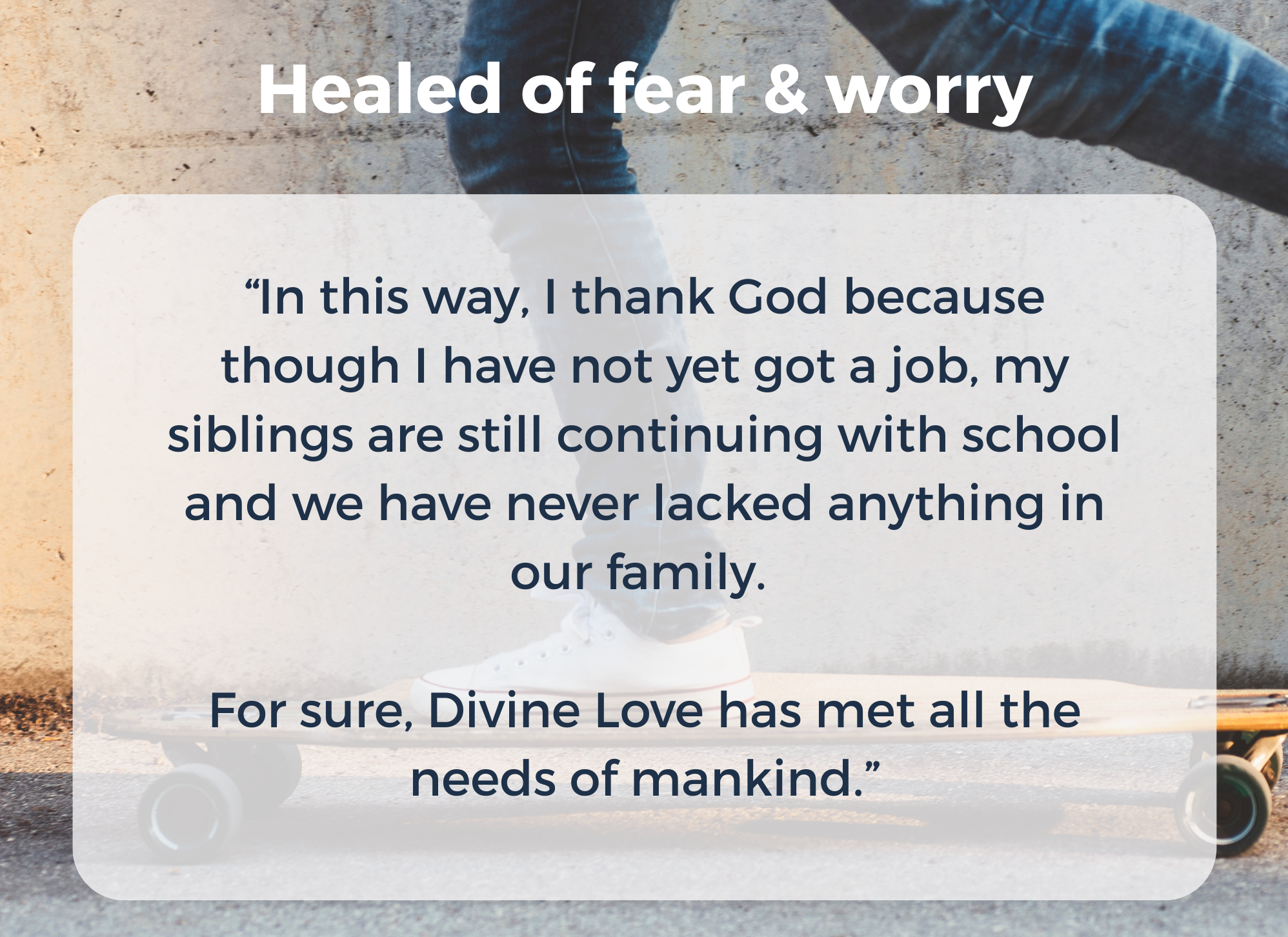 Healed from fear &amp; worry