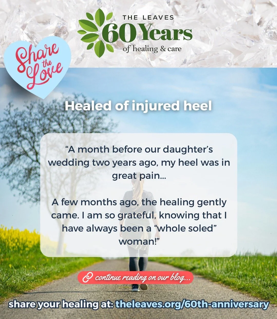 👣 Enjoy reading this healing of an injured heel. Perhaps we could call this one a &ldquo;heeling.&rdquo;🤓
🔗 Click the link in bio to read it now.
💡 Have a healing you want to share? Yes, February might be done, but we're always ready to hear your