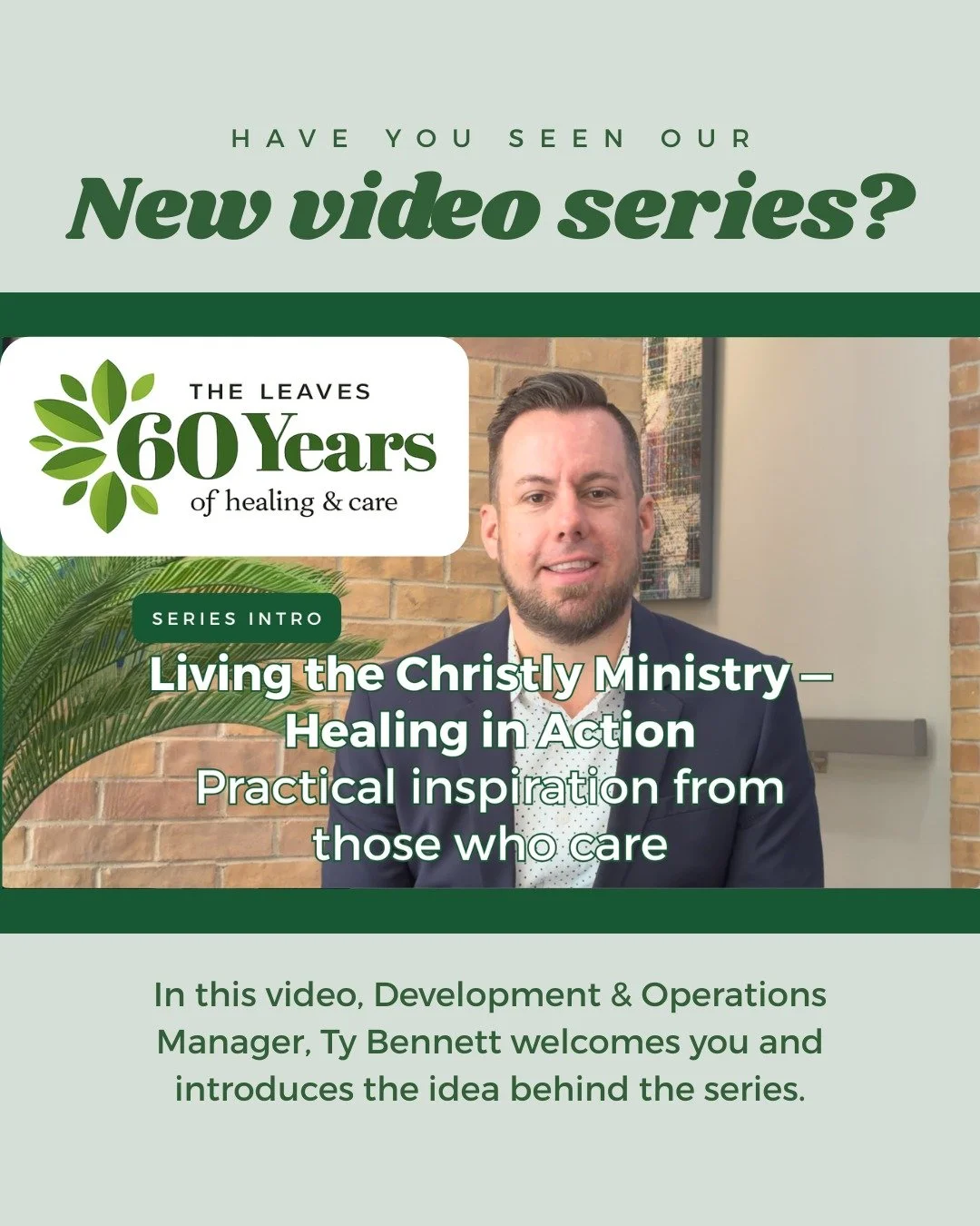 🎥 Start with this short 2 minute video welcoming you and introducing the idea behind this special video series. Follow the 🔗 in bio to watch it now.
.
#60yearsofhealingandcare #60yearsofexcellentcare #60thAnniversary
#videoseries #60yearsofcare #di