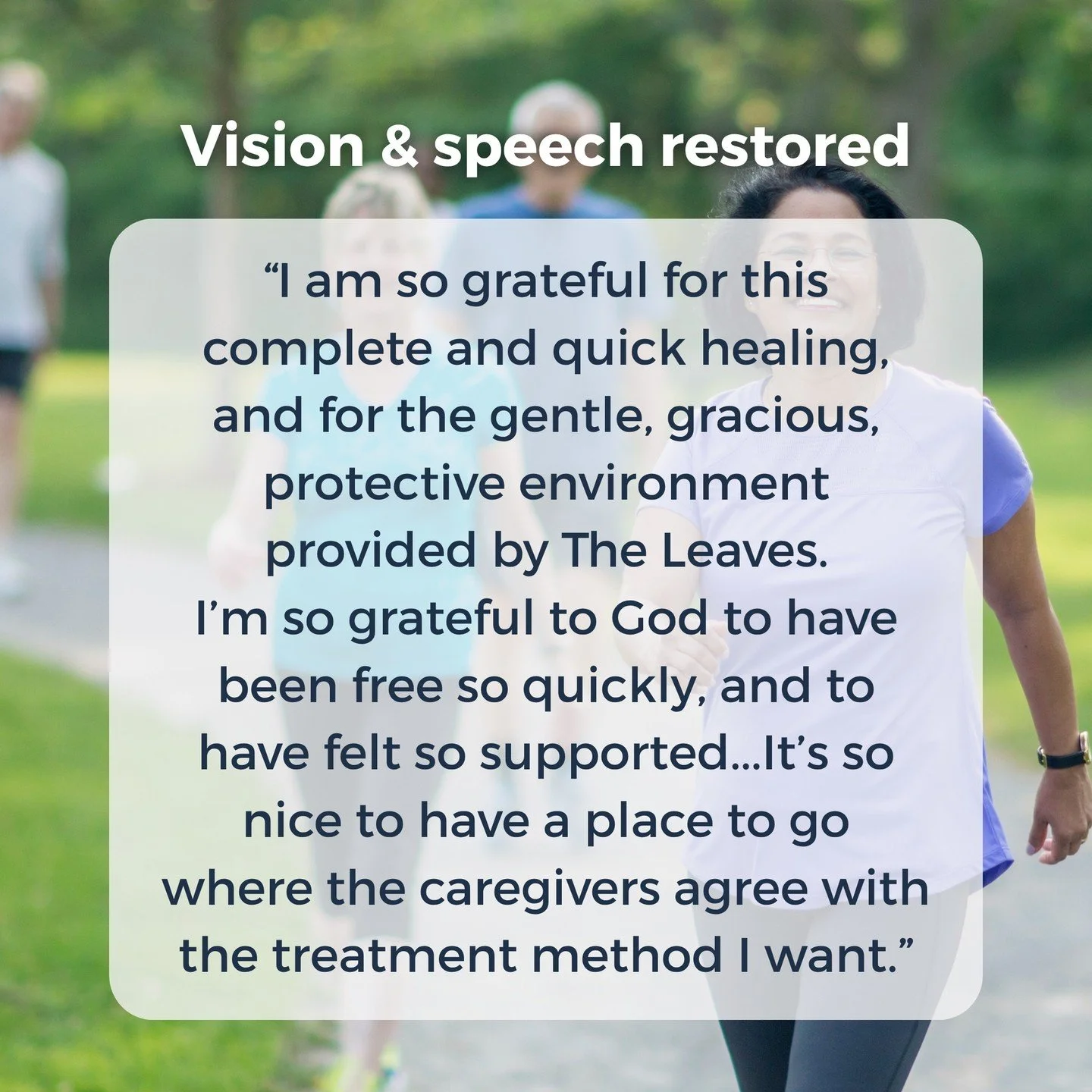 👀 Check out this inspiring testimony of a recent patient who had lost her sight and her speech, and found quick and complete healing through God's power while staying here at The Leaves.
📗 Read it now on our blog. 🔗 Link in bio.
.
#ChristianScienc