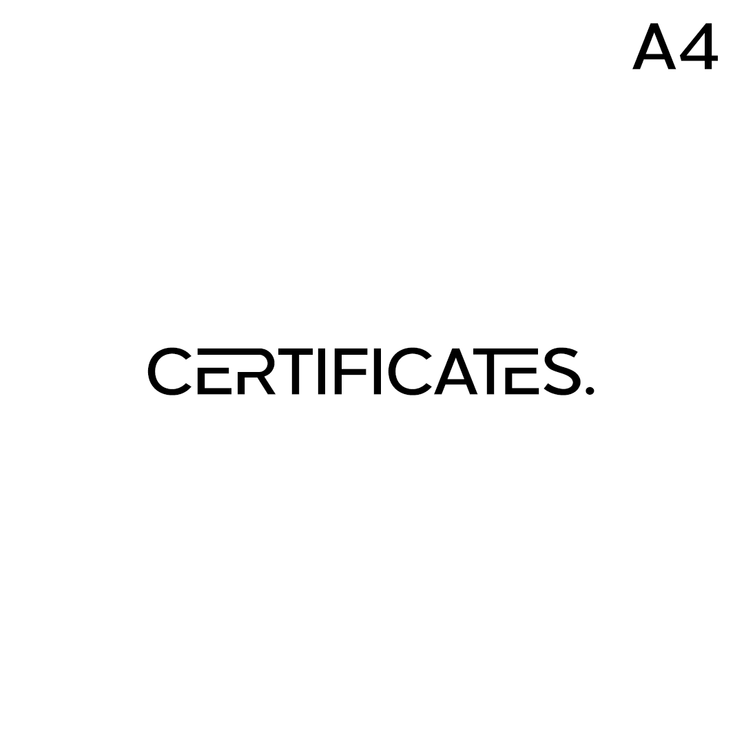 A4 Certificates