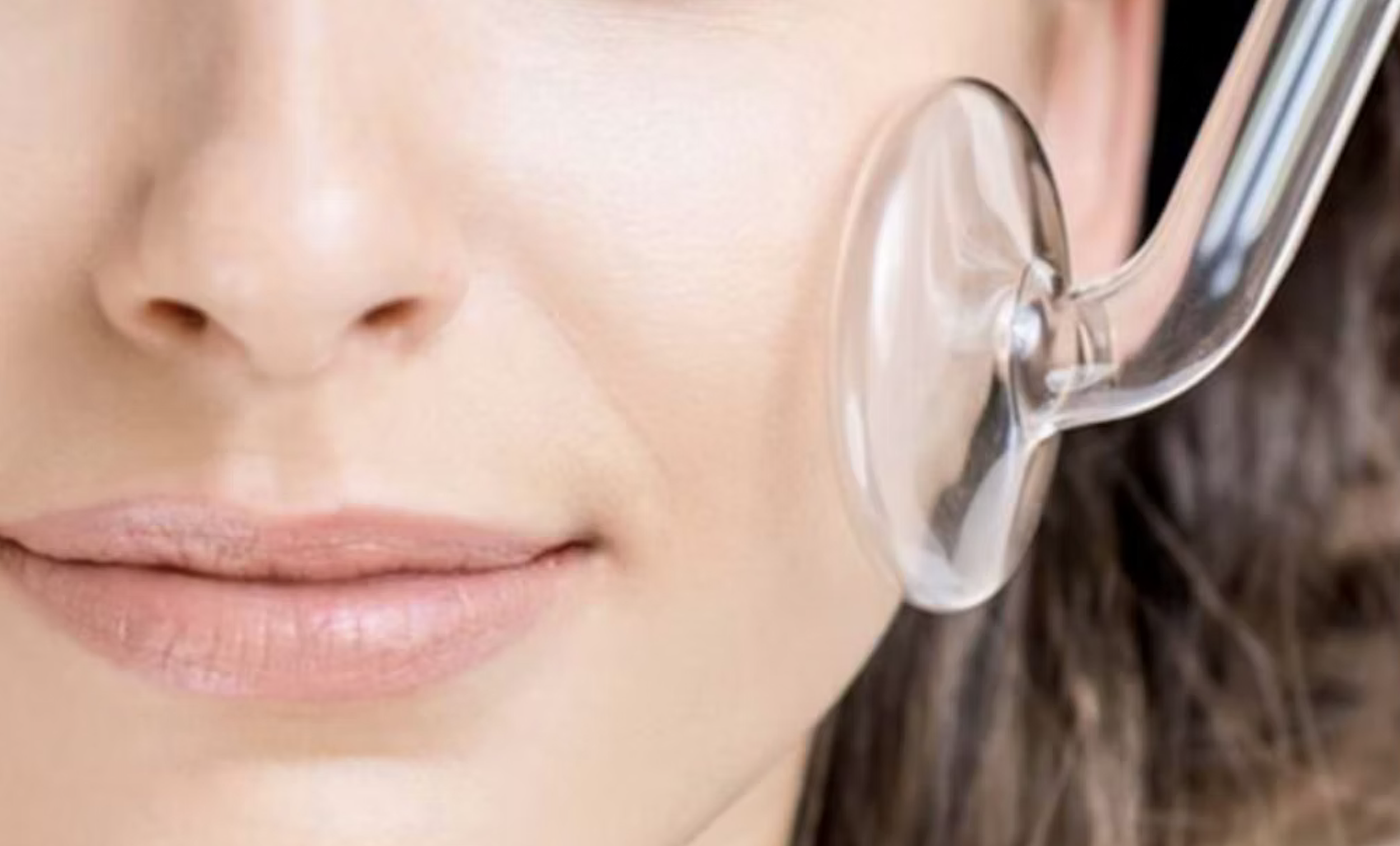 closeup of client getting a facial