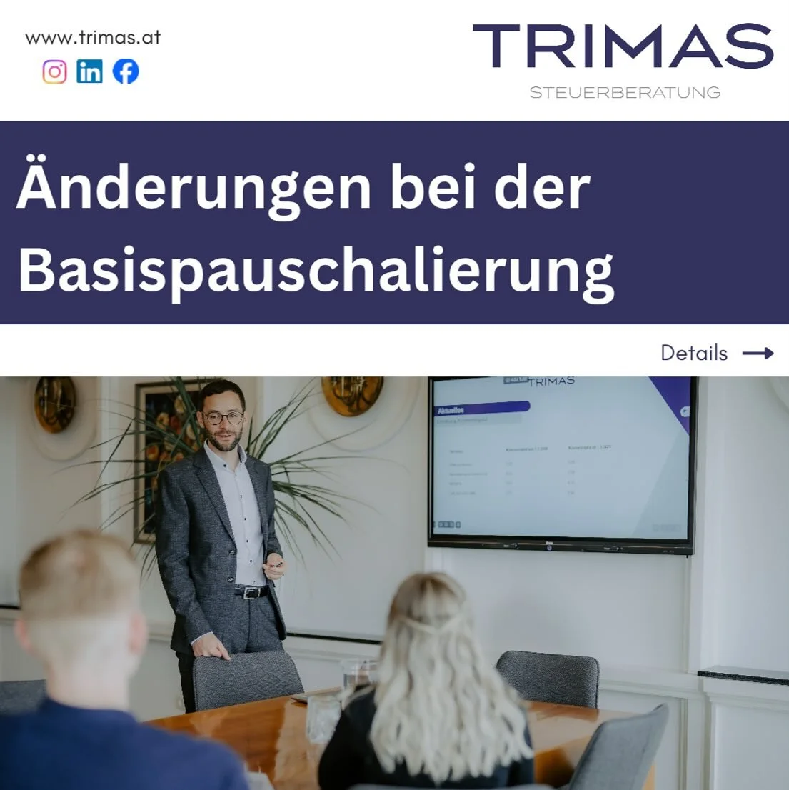&Auml;nderungen bei der Basispauschalierung 🏦📈

F&uuml;r weitere Infos und Ausk&uuml;nfte stehen wir jederzeit gerne mit Rat und Tat zur Seite! 📊💻

#TRIMAS #teamTRIMAS #steuerberatung #bezirkweiz #kanzlei #basispauschalierung #&auml;nderungen