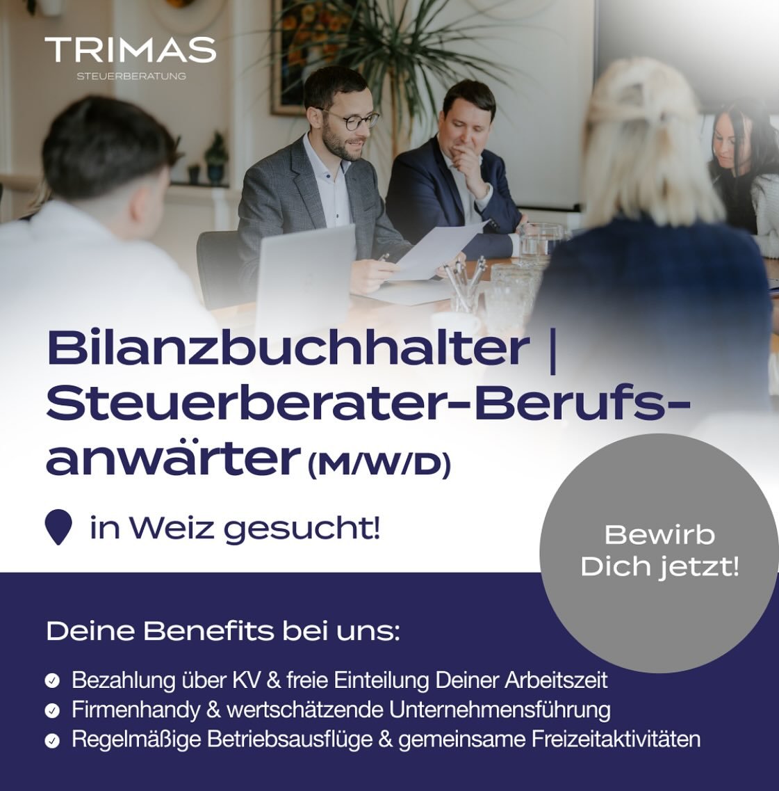 Bilanzbuchhalter | Steuerberater-Berufsanw&auml;rter (m/w/d) f&uuml;r unseren Standort in Weiz gesucht!

Dein Aufgabengebiet:
✅ Erstellung von Jahresabschl&uuml;ssen 
✅ Erstellung von Einnahmen-Ausgaben-Rechnungen 
✅ Erstellung von Planungsrechnungen