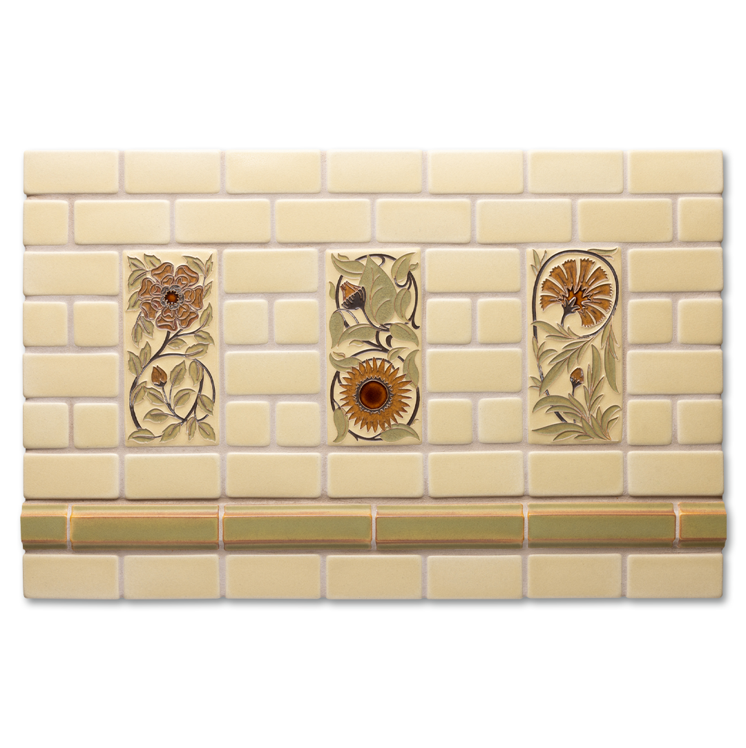 Floral Trio, Ecru