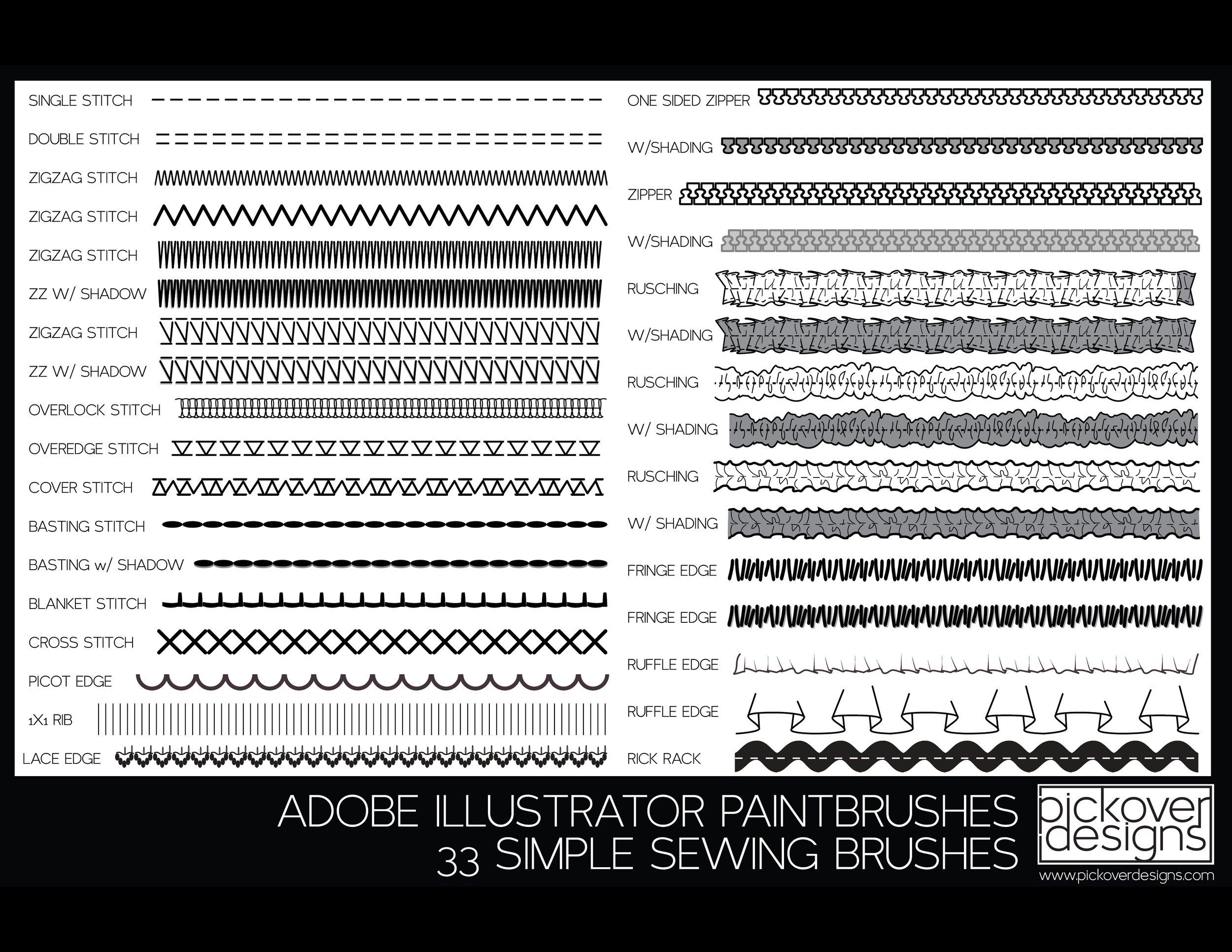 Sewing Brushes -Click image to purchase. 
