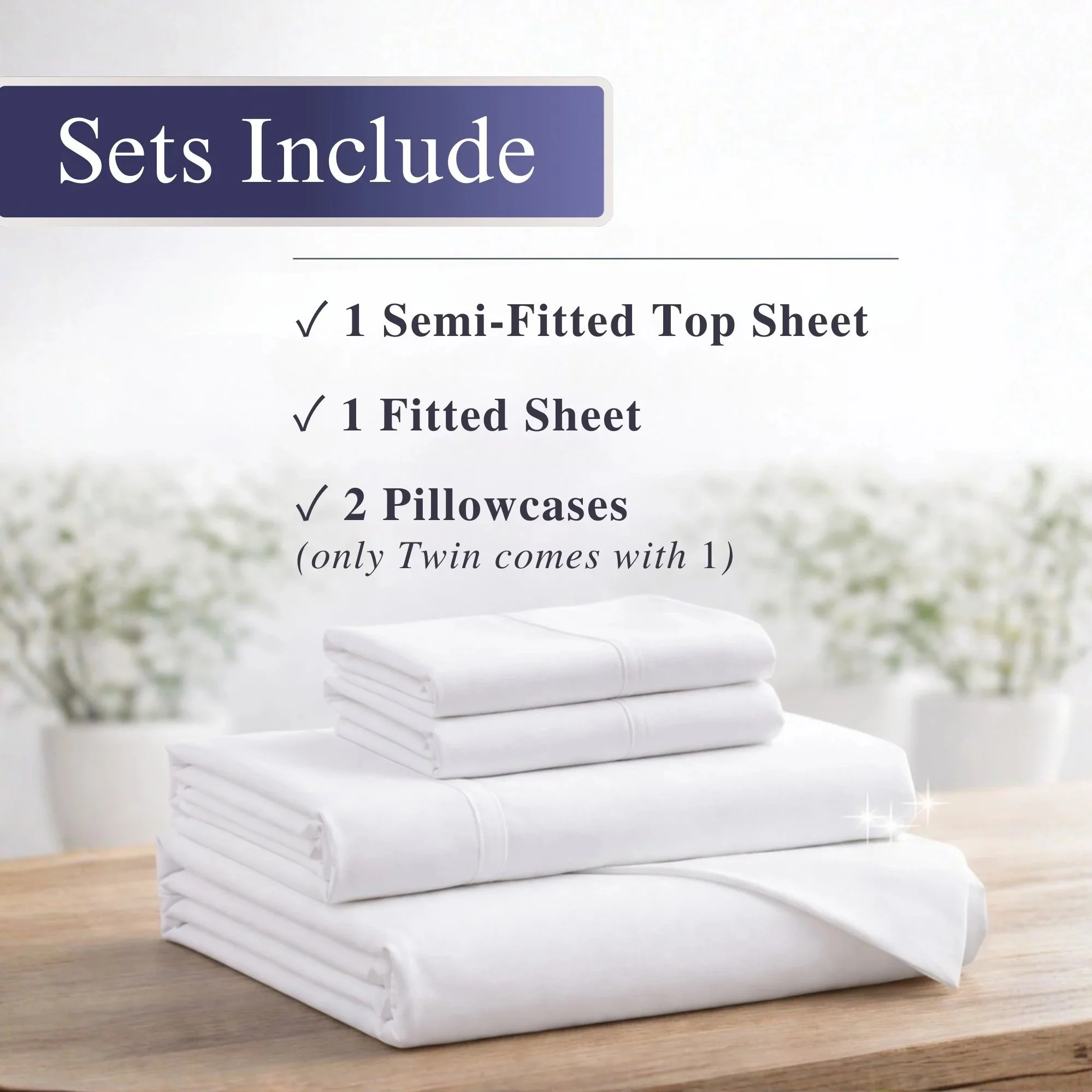 Wrinkle-Free Cotton Sheet Set – Semi-Fitted (400 TC)