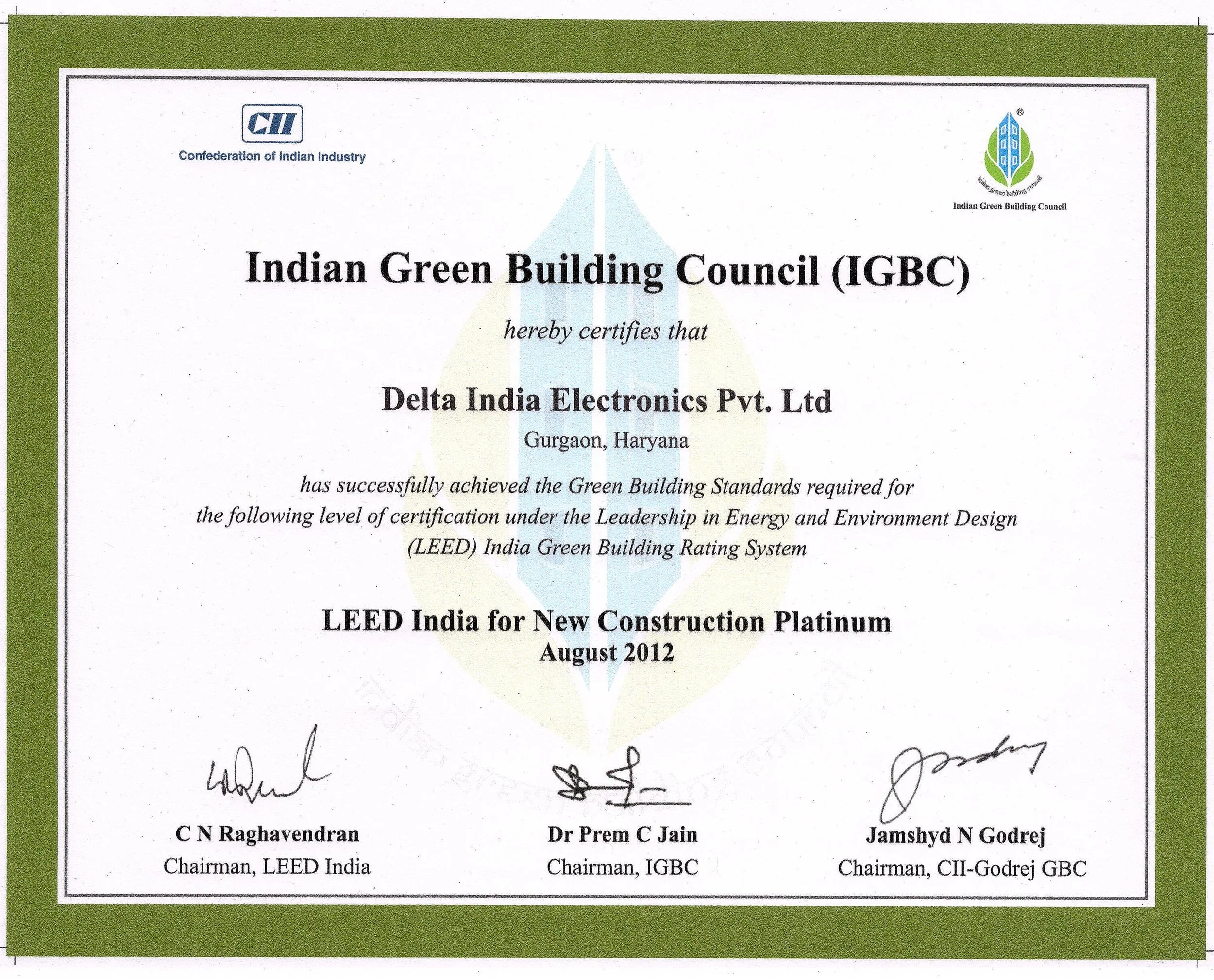 Delta Gurgaon_Green building certificate image.jpg