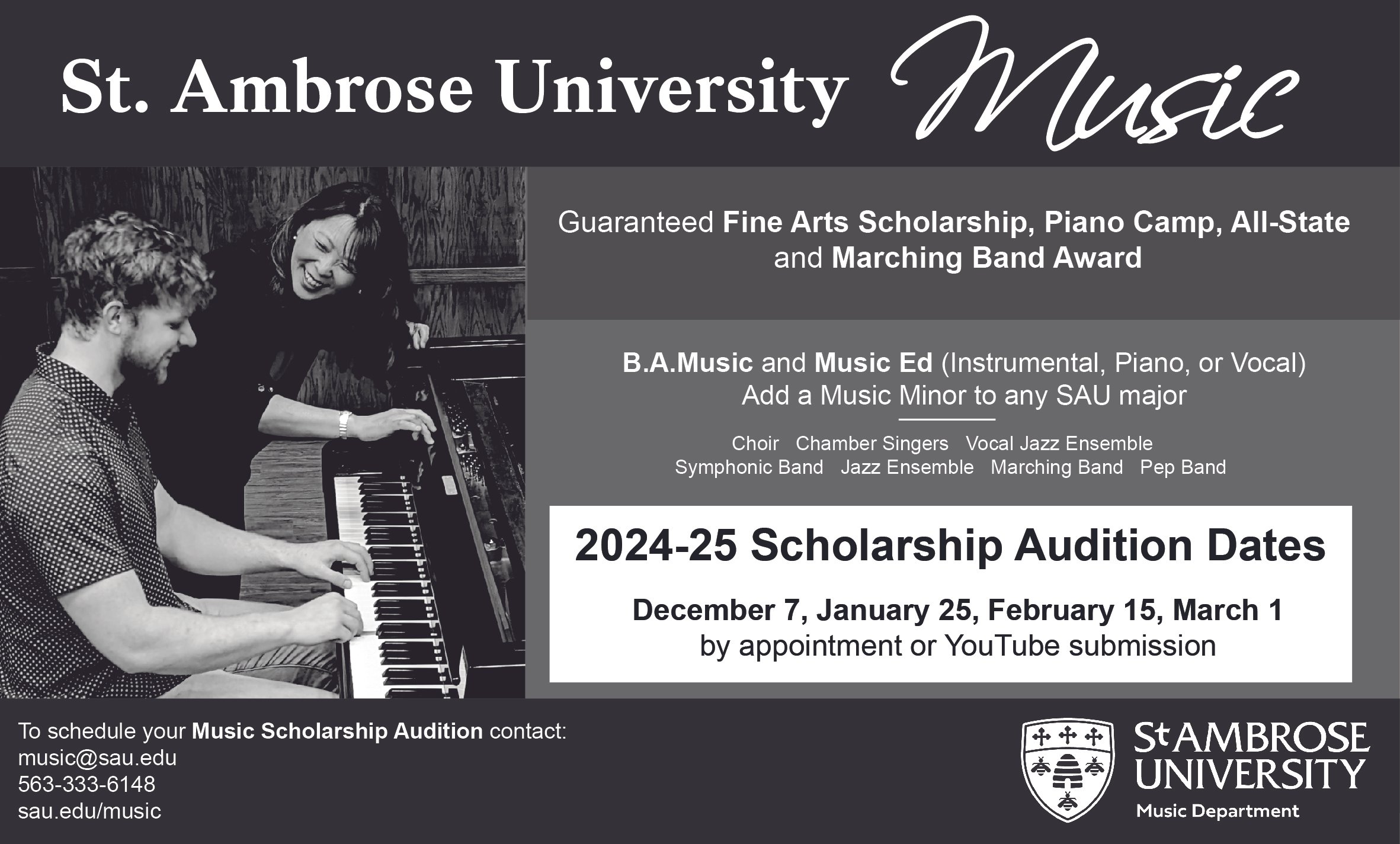 St. Ambrose University Music Advertisement