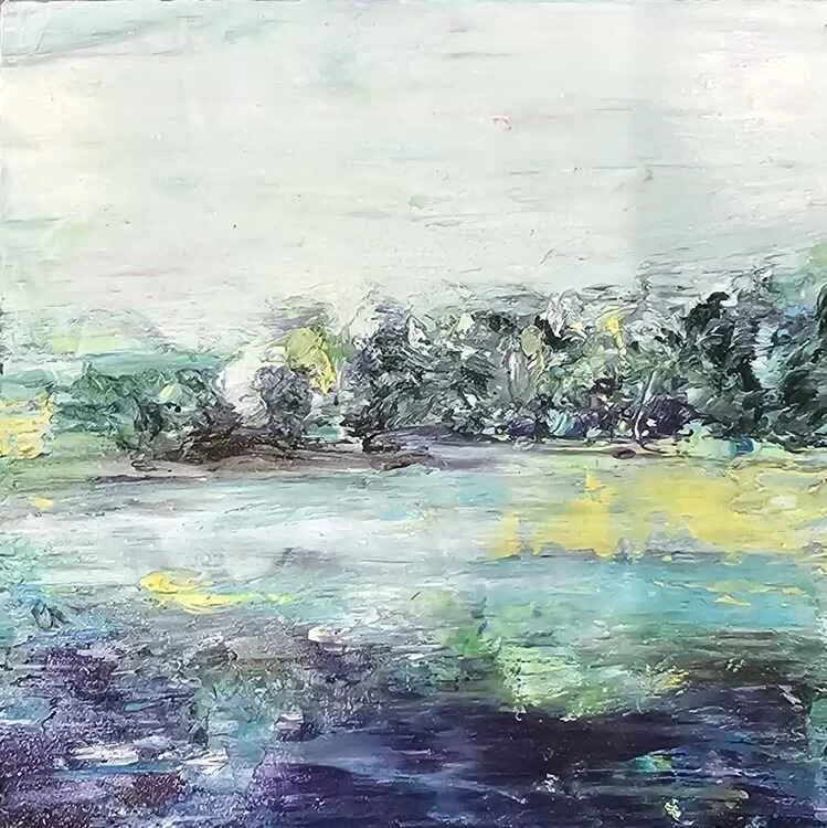 Close To Shore. Oil on Wood Panel. 6x6