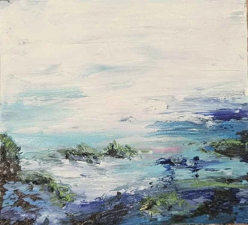 Out With The Tide. Oil on Wood Panel. 7x6