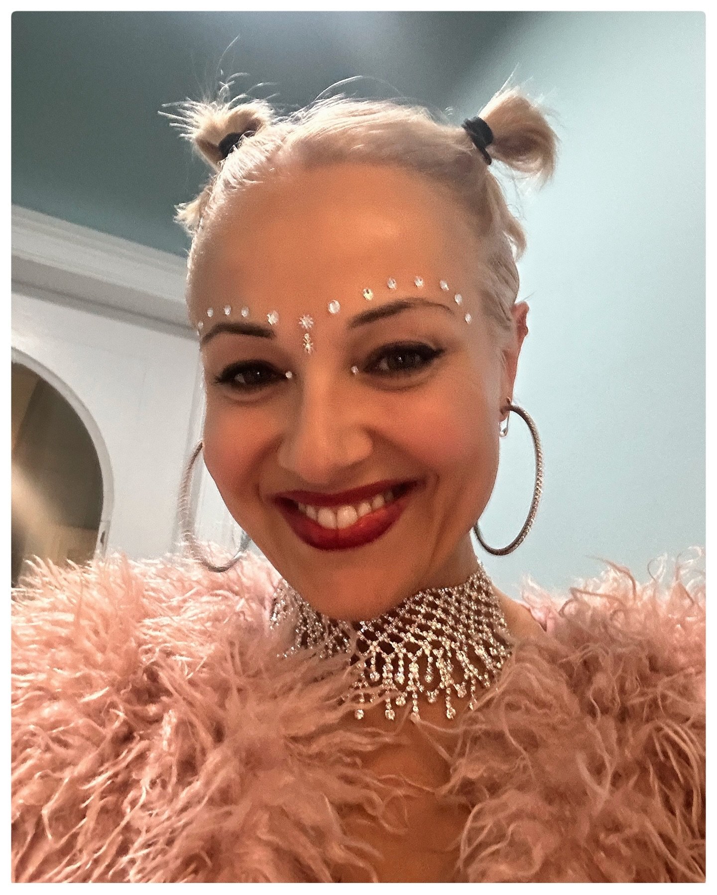 Grateful for grown ups with childlike enthusiasm for fun, friends, and fancy dress! Halloweeen forever!  Here&rsquo;s me from the other night when @nataliegarg and @russtannen had Halloweeen meet Y2K, and I got to play out my pop star fantasies! 💖🙌