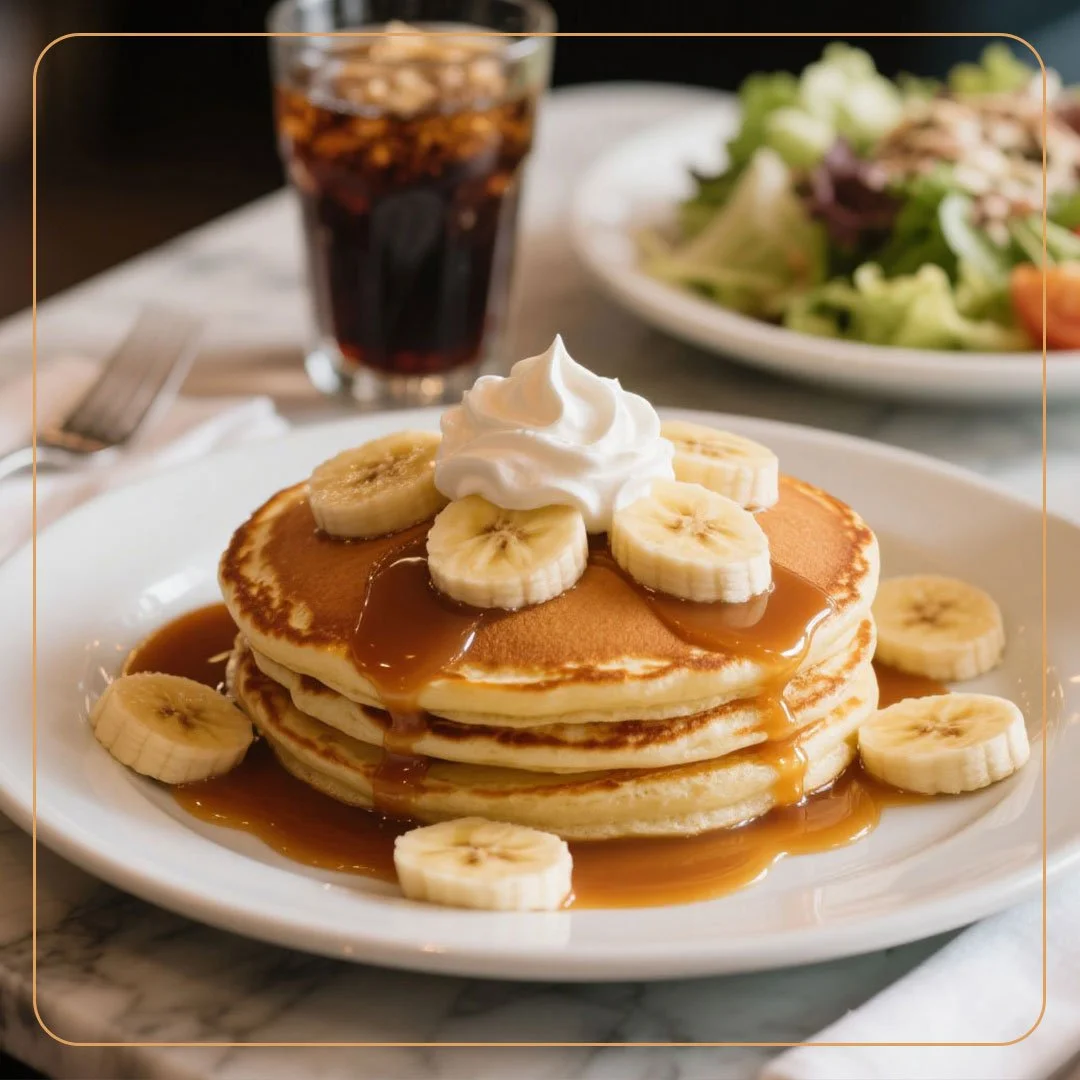 Why settle for ordinary breakfast when you can have dessert for brunch? 🥞🍫
Treat yourself to our Pancakes&mdash;fluffy stacks stuffed with hazelnut spread and topped with fresh bananas. Or go big with our crowd-favorite Oreo Pancakes!
It&rsquo;s th