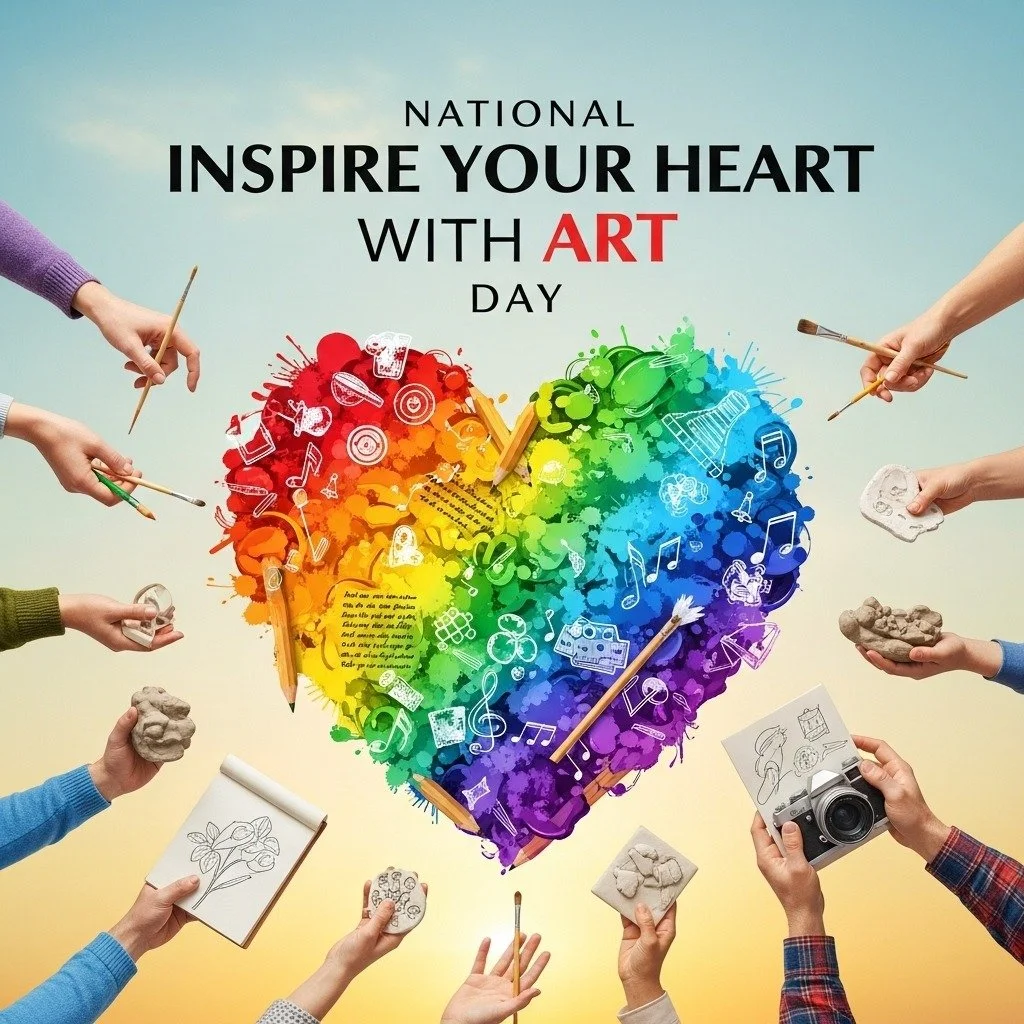 ✨ Happy National Inspire Your Heart With Art Day! ✨

Art is more than decoration; it&rsquo;s an emotional connection, a mental escape, and a universal language. 🌍

Today's Inspiration Challenge:
1️⃣ Visit a local gallery 🏛️
2️⃣ Support a local crea