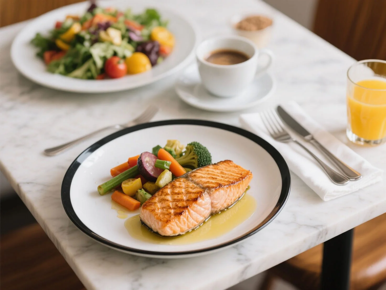 Broiled Salmon Steak or Filet.