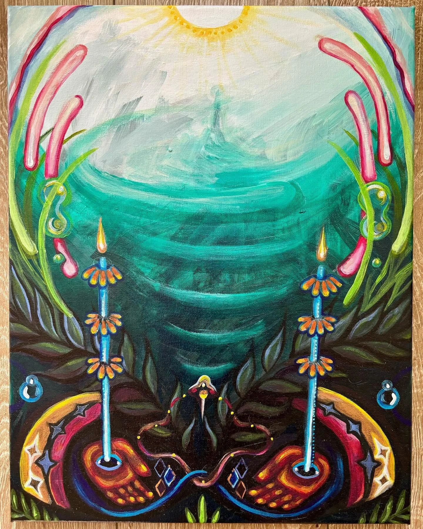 Something new, a little different : imagery came to me while meditating, a spiral of growth/evolution/ascendance, embracing circularity, deconstructing linearity. Felt a bit spiritual, otherworldly 🌀💠🕯️