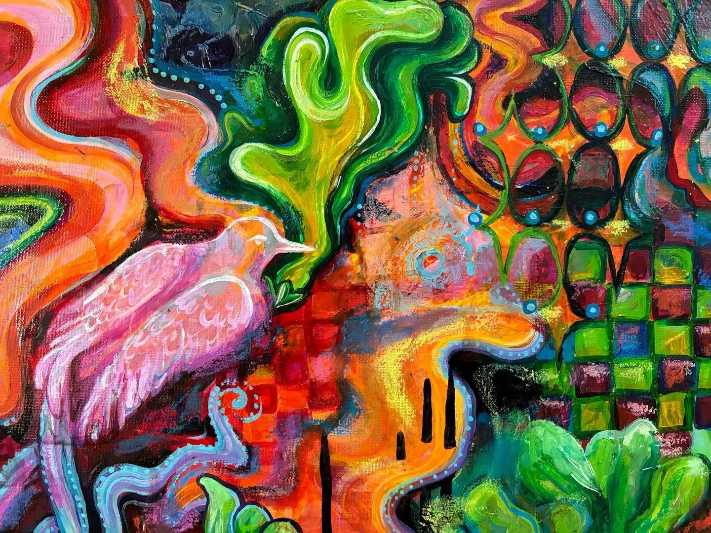 Something new 🕊️🪽🪶🪹 got a new paint palette from a friend and it&rsquo;s kinda changing my painting game&hellip; highly recommend using a jewelry bead storage box as a sealable paint tray.  Also trying to re-integrate texture in my paintings by d