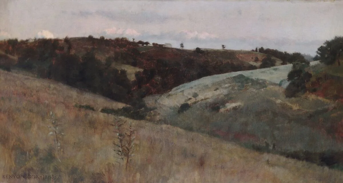 Oil painting titled Landscape by Kenyon Cox