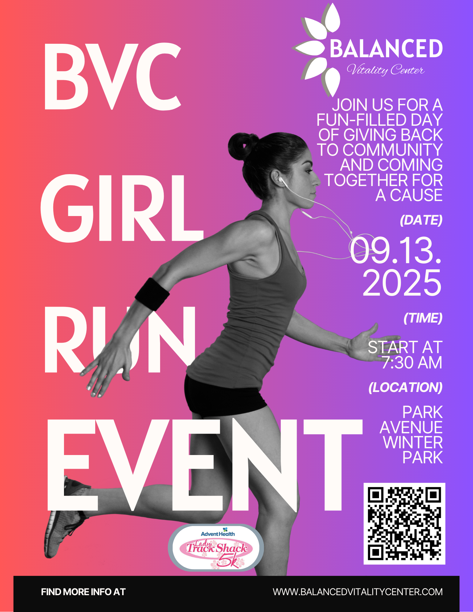 Balanced Vitality Center Is Proud to Sponsor the Lady Track Shack 5K!