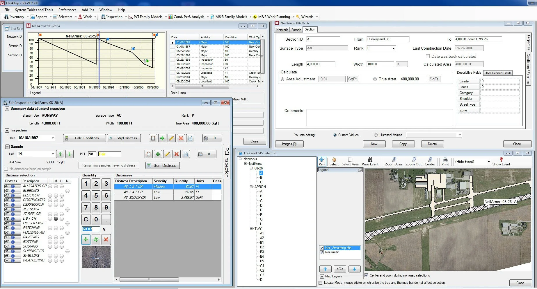 Screen Capture of PAVER, The Grandfather of Pavement Management Software
