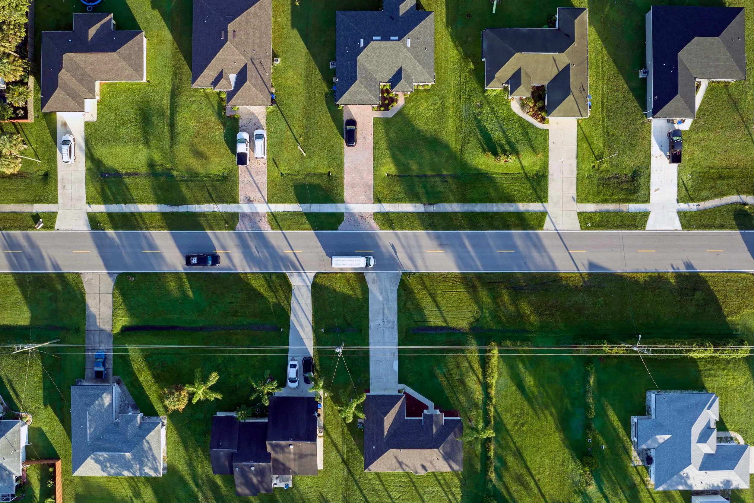 View of Suburban Roadway from Above