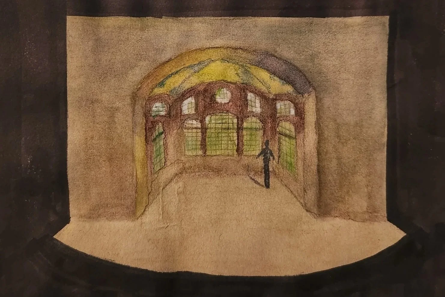 Water Color Pencil Drawing On A Paper