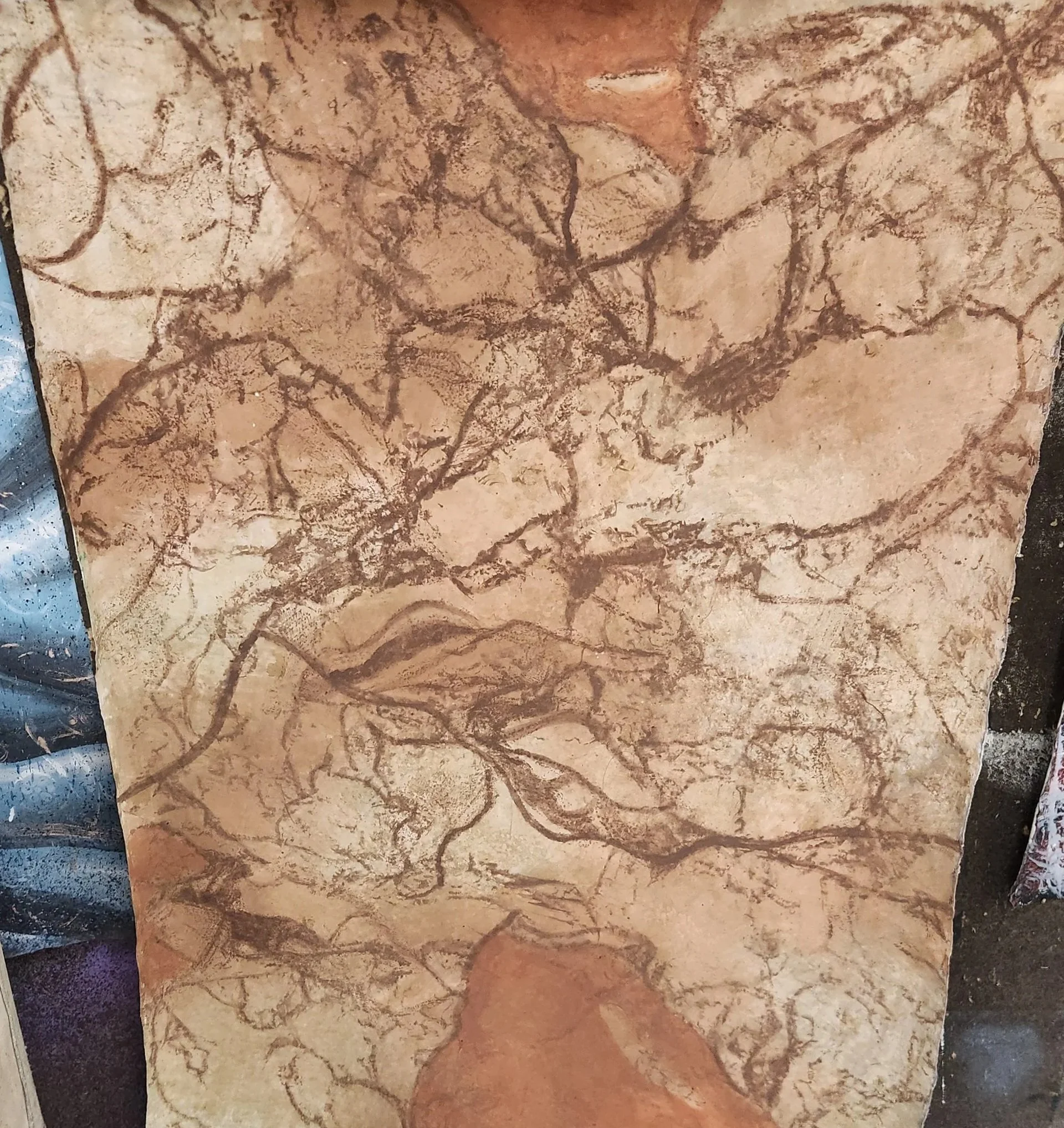 Class Work Theatrical Marble On Painted Muslin 2'x4'